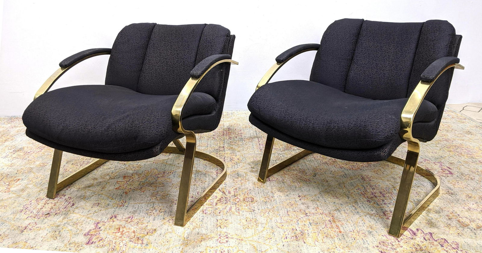 Pair CARSON'S Mid Century Modern Lounge Chairs with Gol (1 of 17)