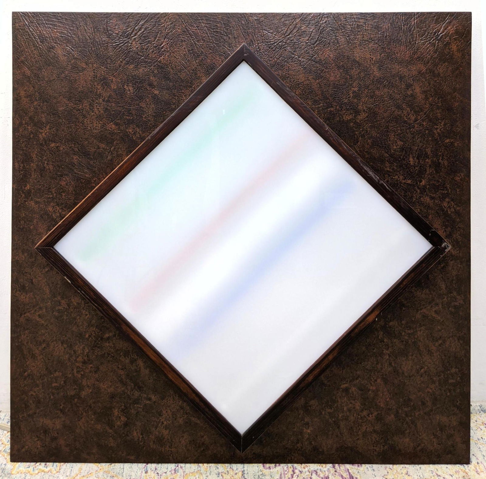 Large Square Modernist Art. Lights up. A Square within (1 of 13)