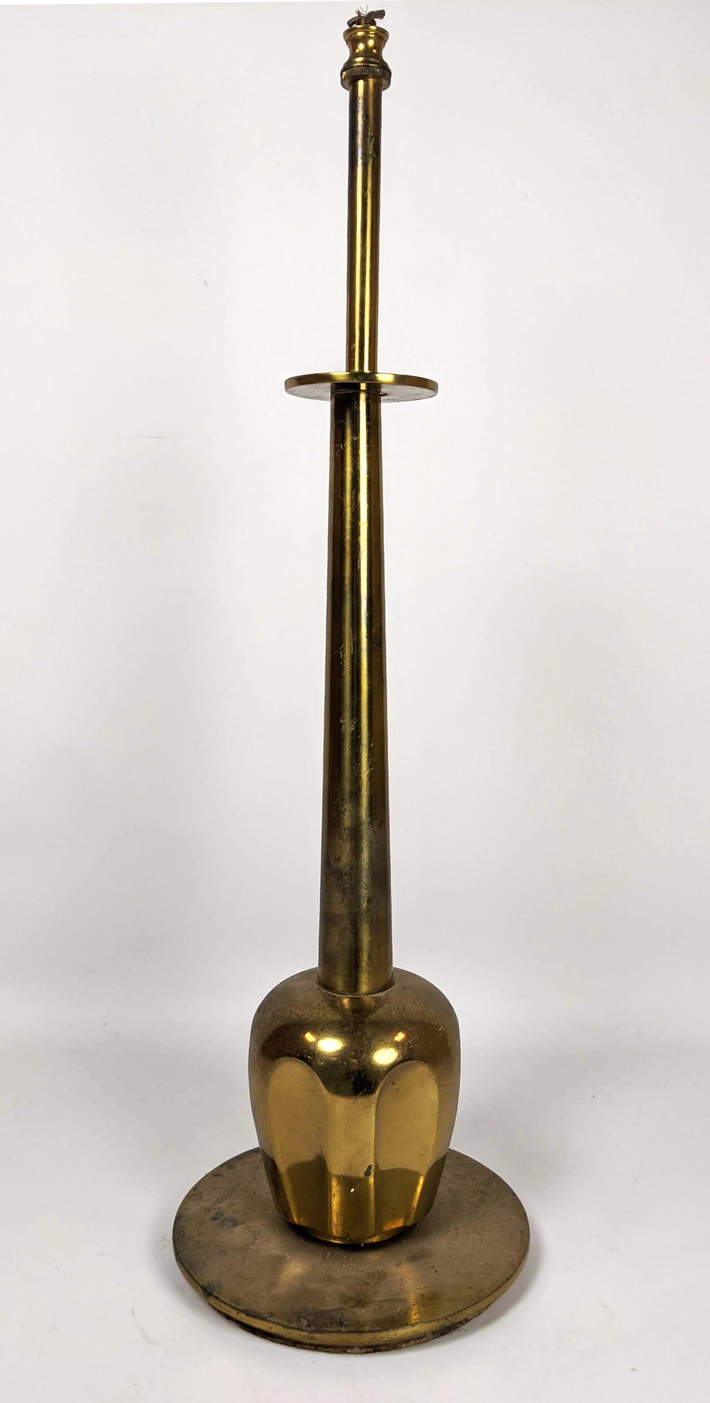 Modernist Brass Lamp Base. Stylish tall form. (1 of 6)