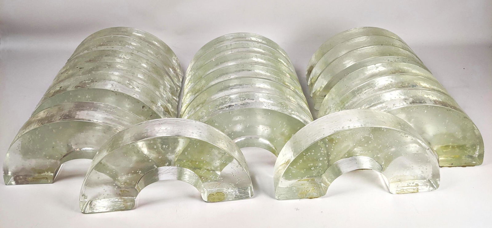 Lot POESIA Arched Glass Elements. Thick clear glass (1 of 6)