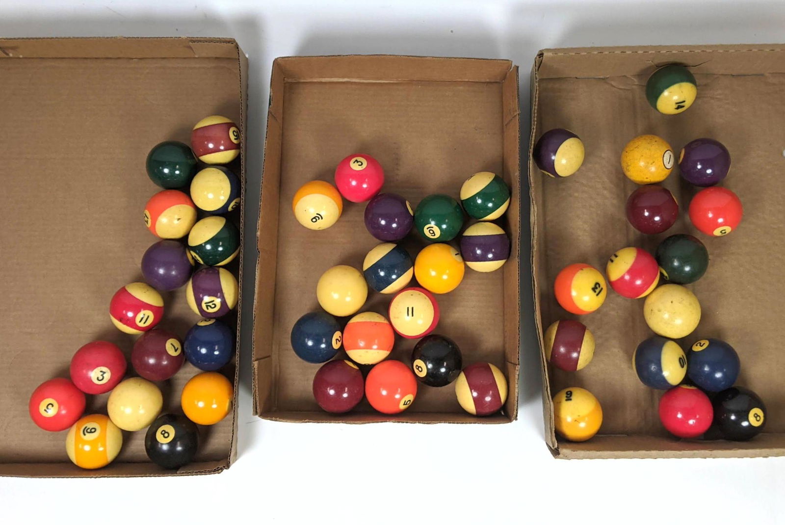 3 sets Vintage Pool Balls.  Loose. Used but certainly s (1 of 5)