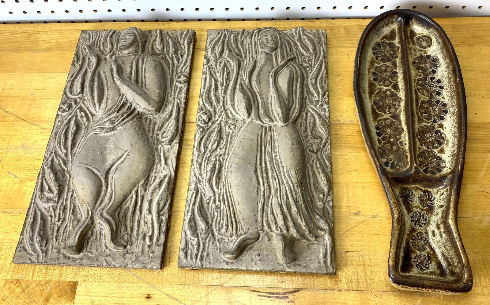 3pc Pottery Lot. Bennington etc. Art deco figural. (1 of 8)