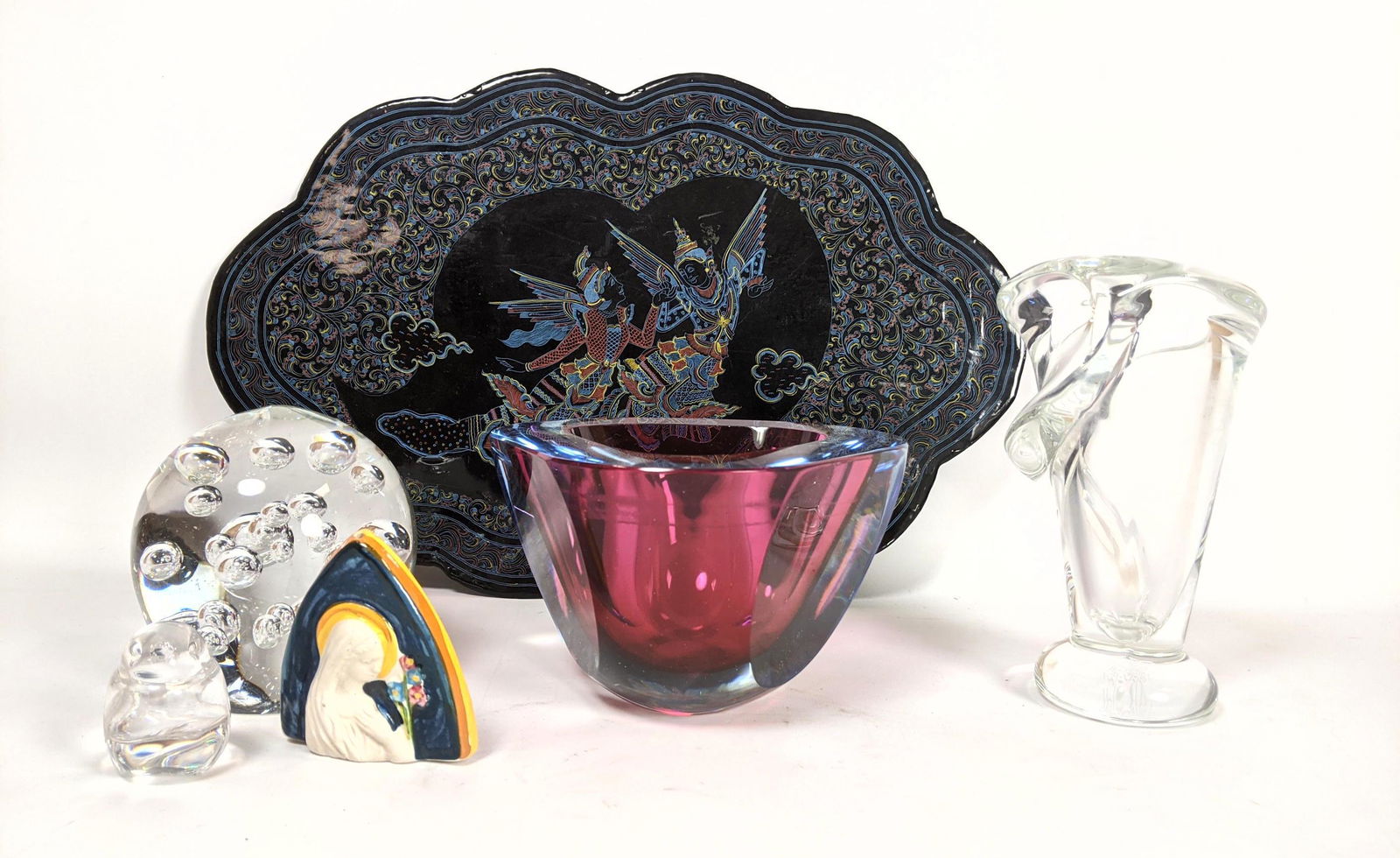 Shelf Lot. Glass, Crystal And Pottery Pieces. Welded Me (1 of 16)