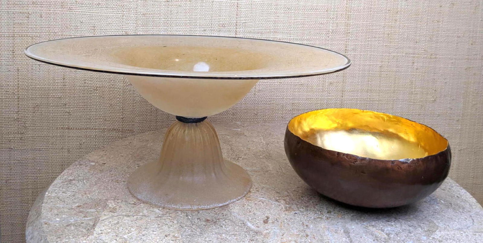 2pc Decorative Bowl Lot. 1) MICHAEL ARAM copper Sona bo (1 of 12)