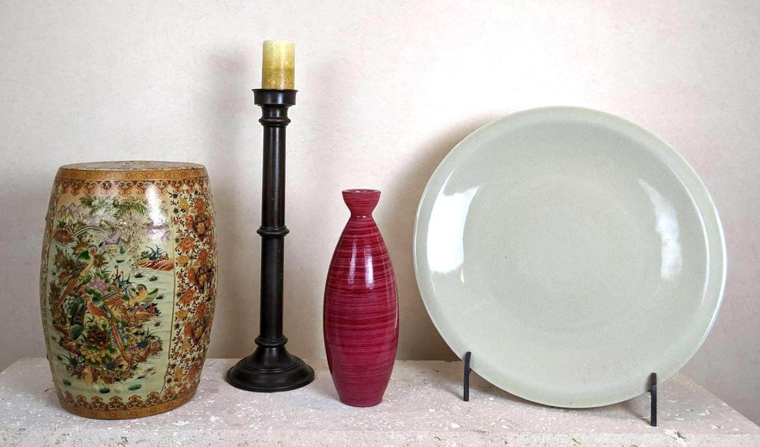 4pc Decorative Objects Lot. 24" diameter charger on sta (1 of 20)