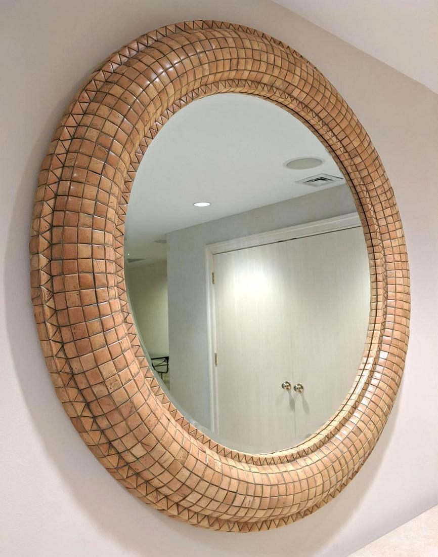 Large Mosaic Tile Style Circular Mirror. Raised arched (1 of 10)