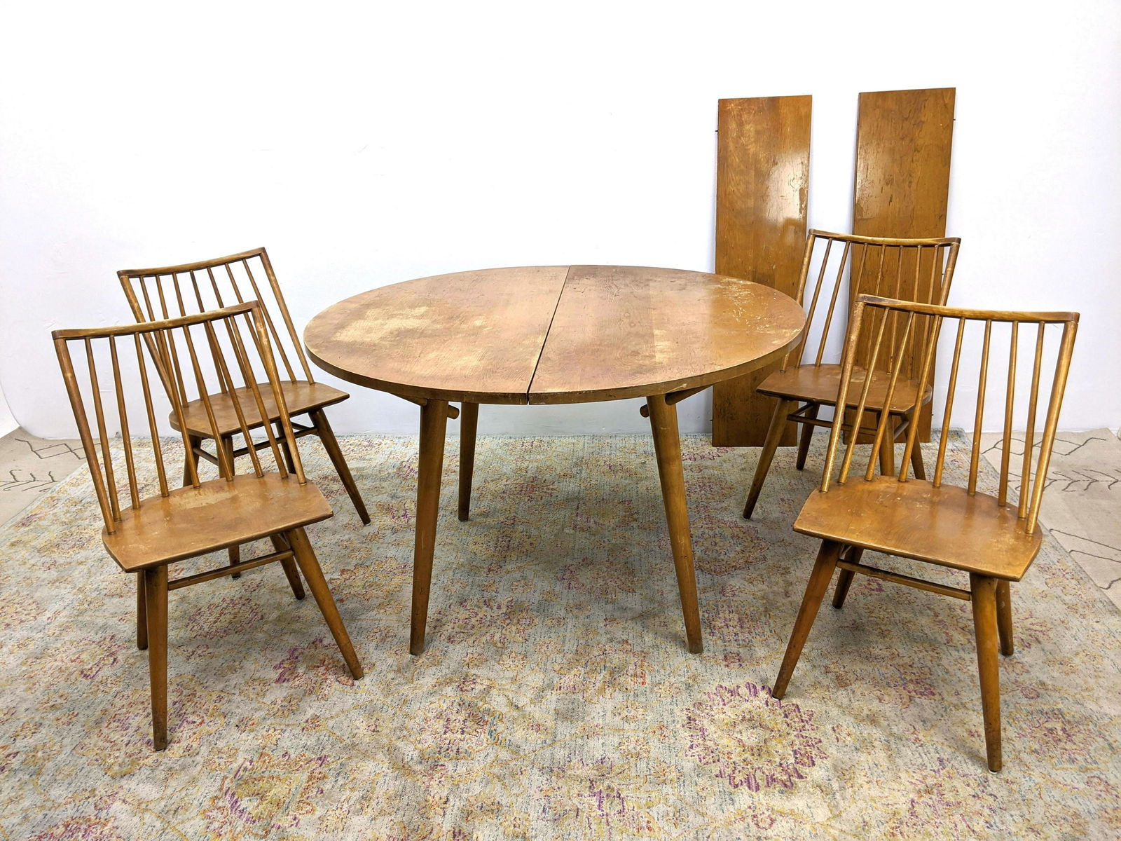 5pc CONANT BALL Modernist Dining Set. Round Table on Ta (1 of 20)