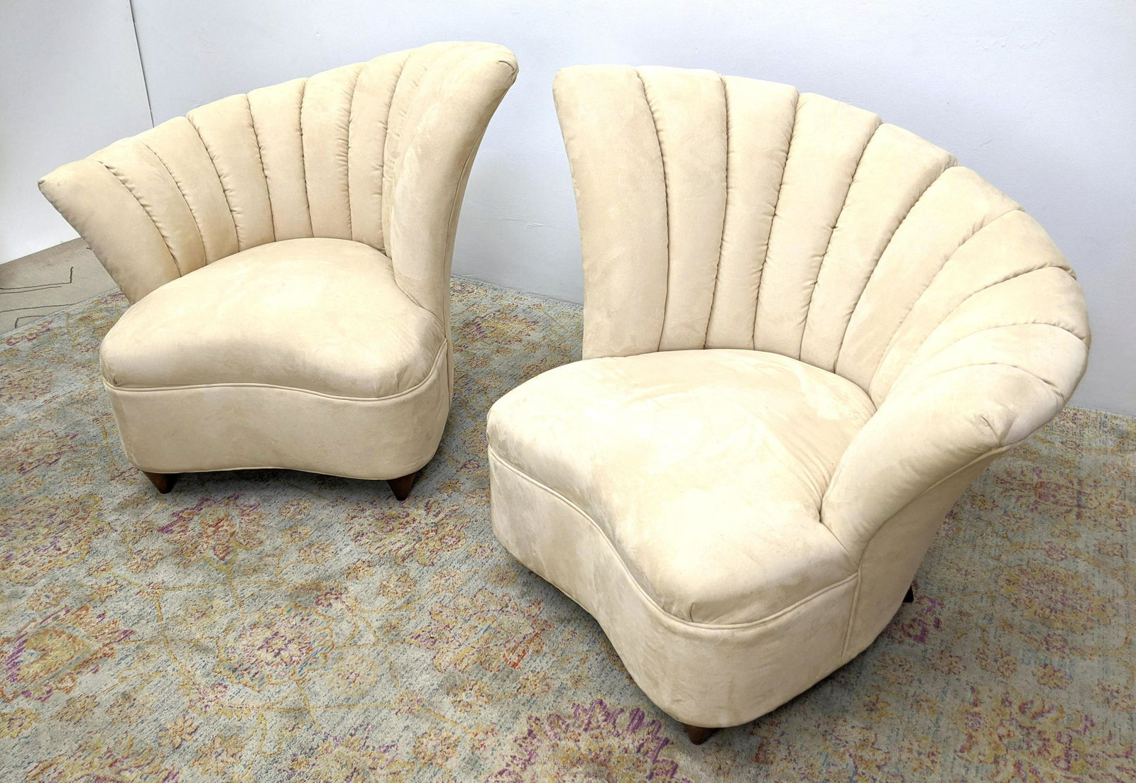Pr Upholstered Shell Form Back Lounge Chairs. KAGAN Sty (1 of 11)
