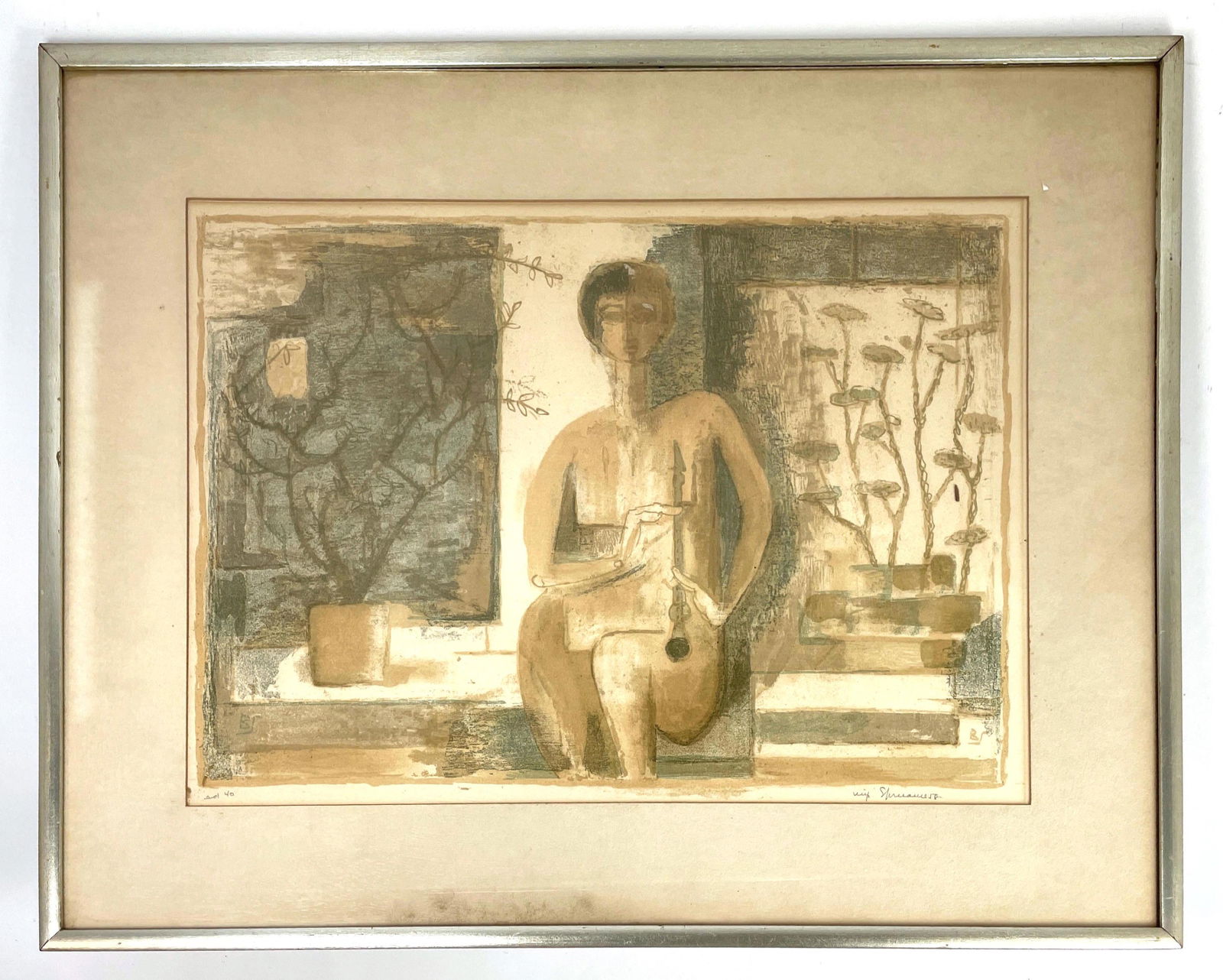 BENTON SPRUANCE Signed Print. Seated Clarinet Player. S (1 of 11)