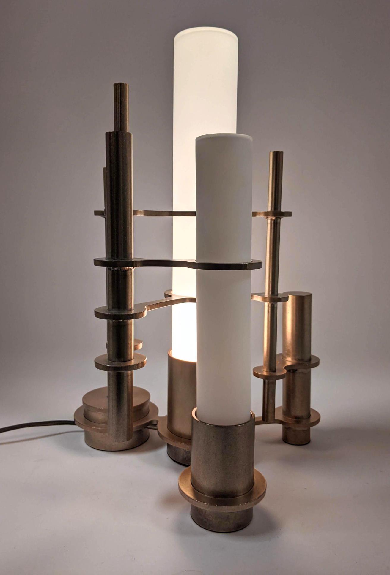 Modernist Multi Column Form Table Lamp. Two columns mil (1 of 17)