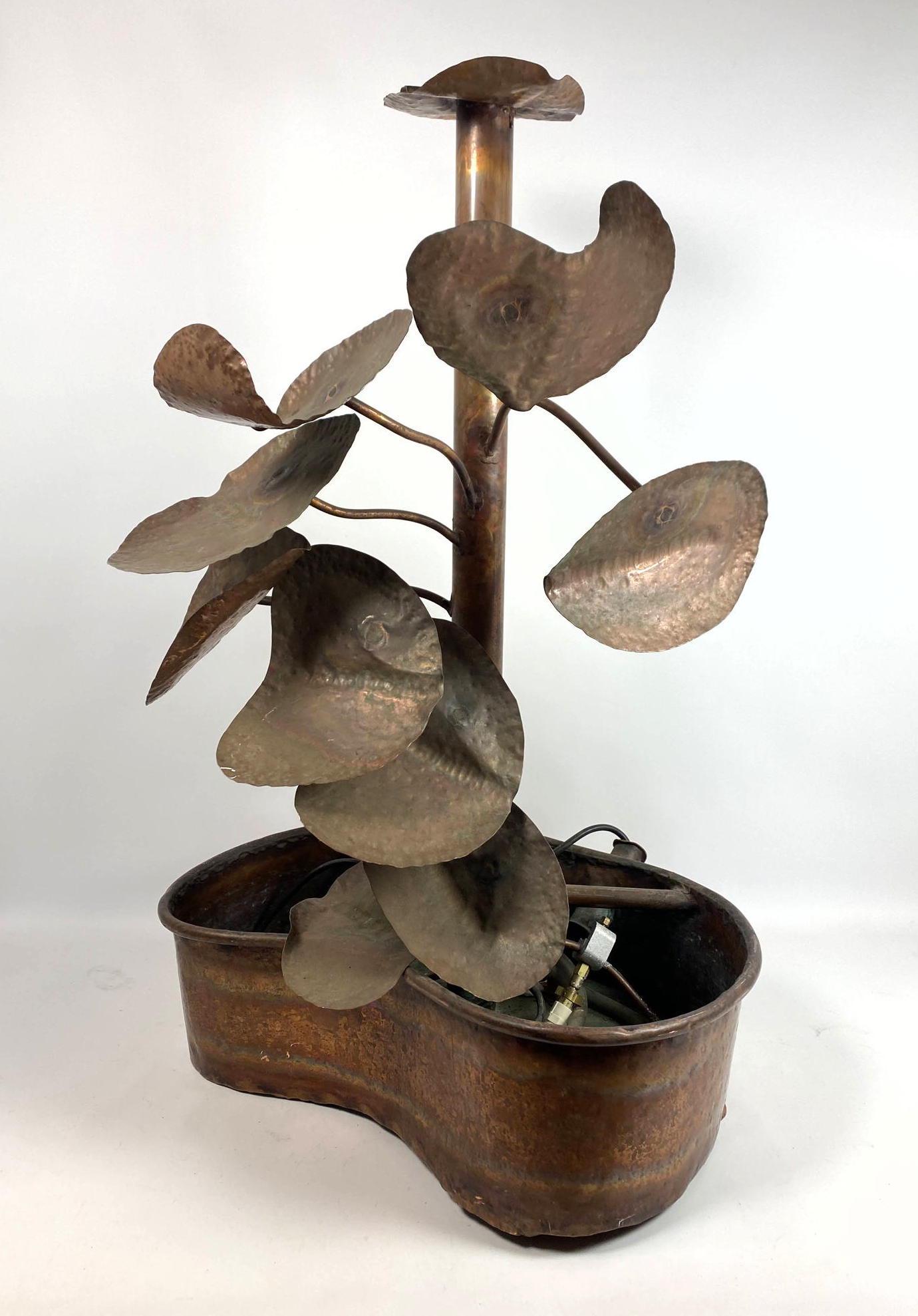 Copper Figural Plant Form Water Fountain. Garden, Patio (1 of 16)
