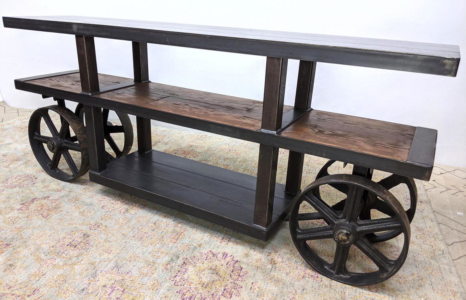 Industrial style Wood and Iron Hall Console Table. Recl (1 of 18)