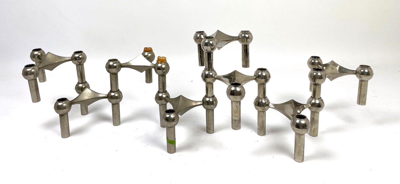 8pc Nagel Modernist Candleholders. Chromed steel pieces (1 of 18)