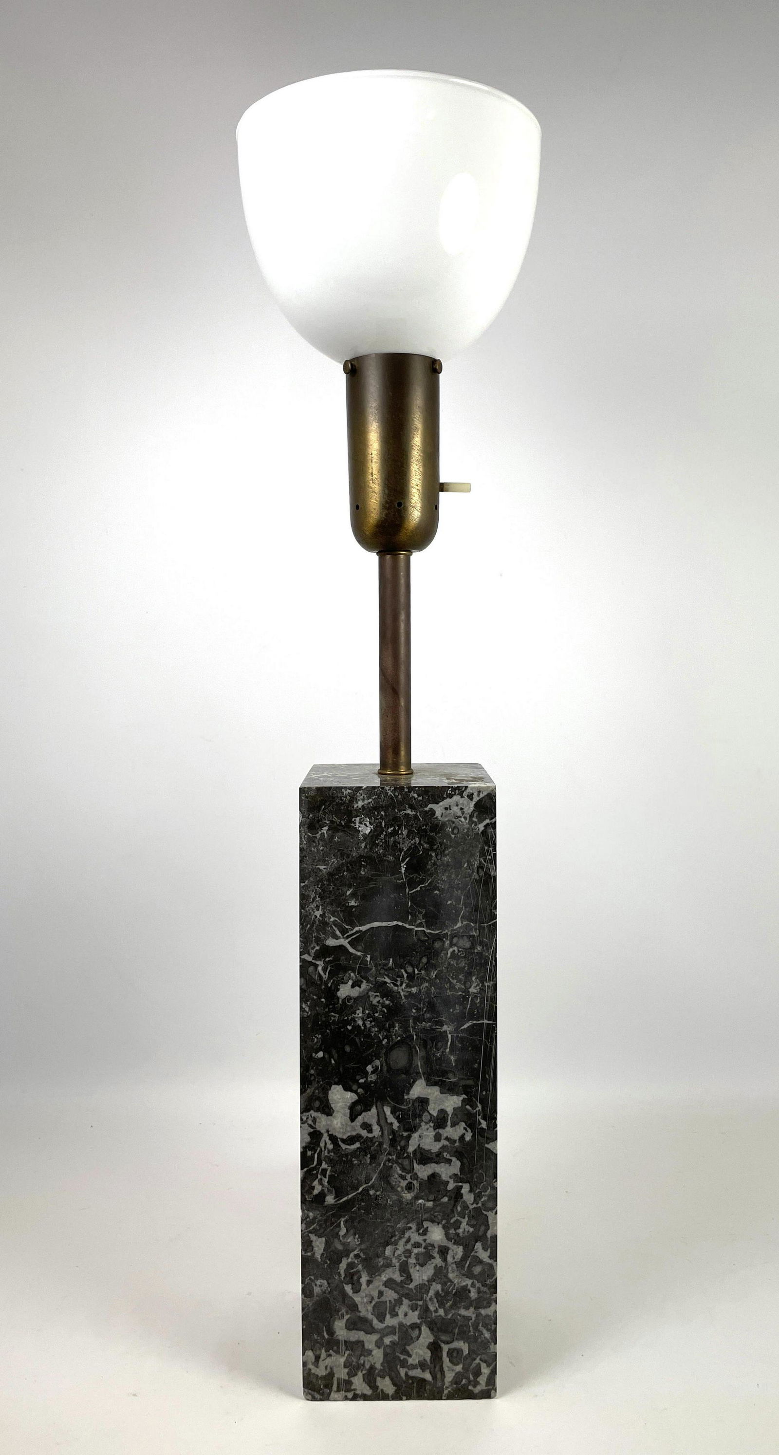 WALTER VON NESSEN Square Column Marble Table Lamp. Unma (1 of 11)
