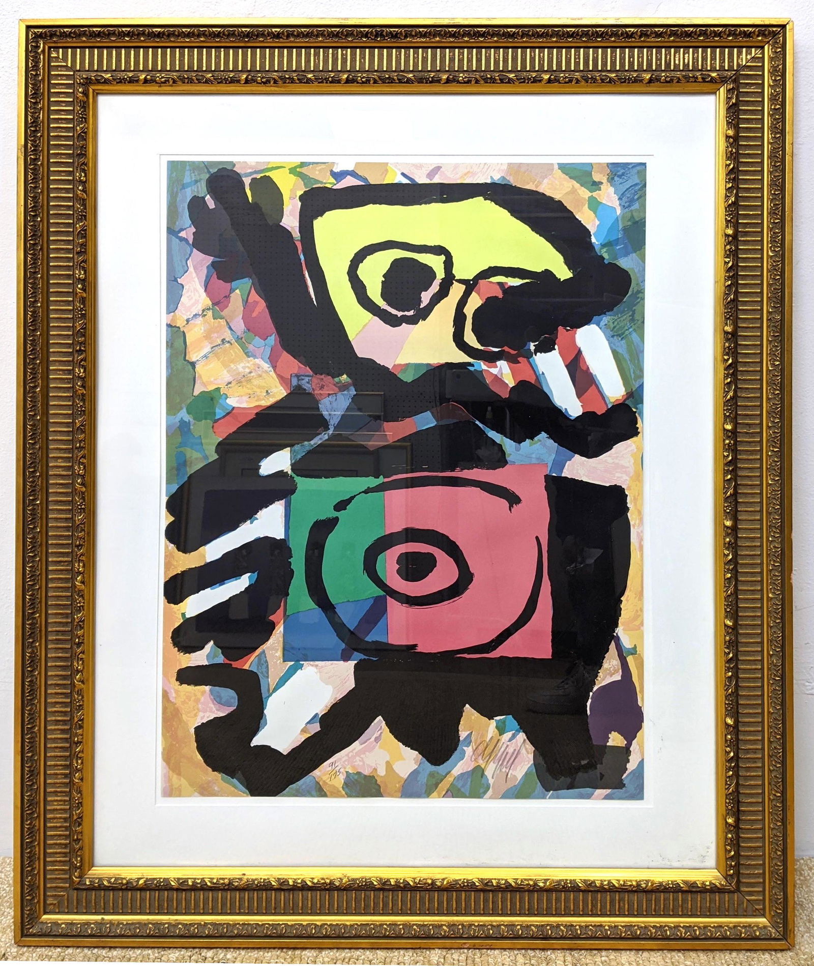 KAREL APPEL Abstract Print. "Persongen Red". Signed and (1 of 11)