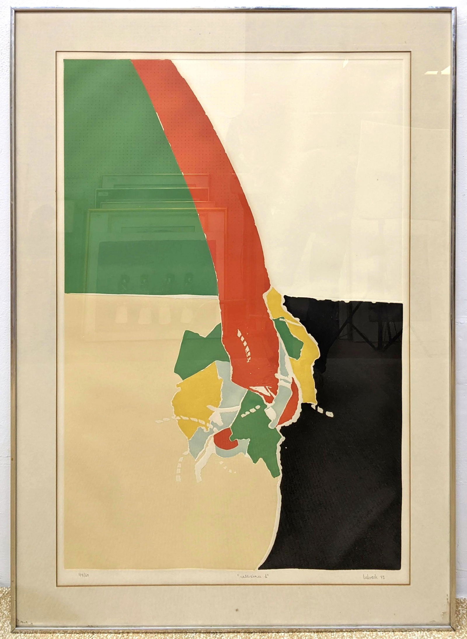 LUBACH Signed Abstract Print. "Collision 1". Pencil Sig (1 of 8)