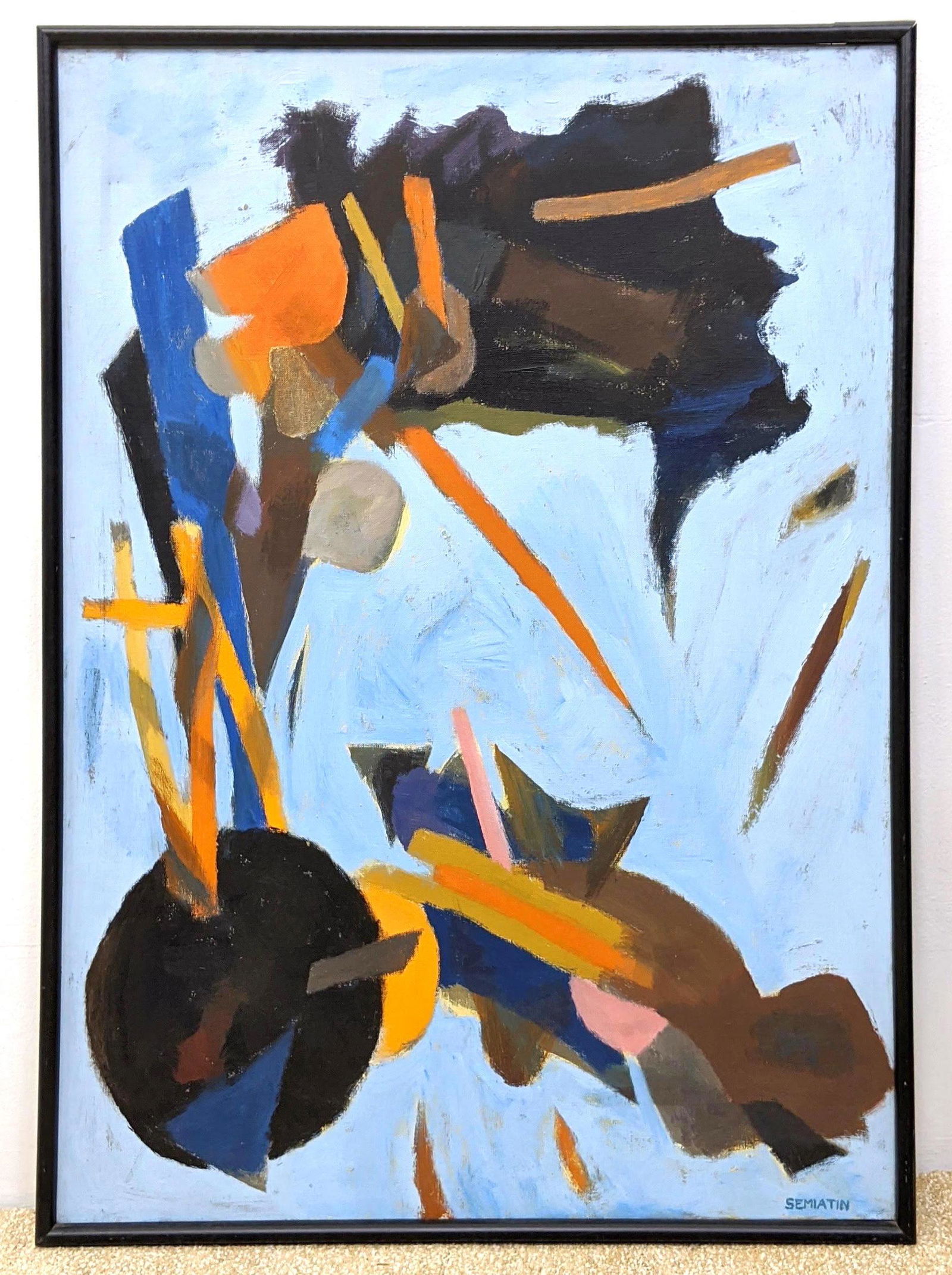 SEMIATIN Large Abstract Painting. Signed on canvas. (1 of 7)
