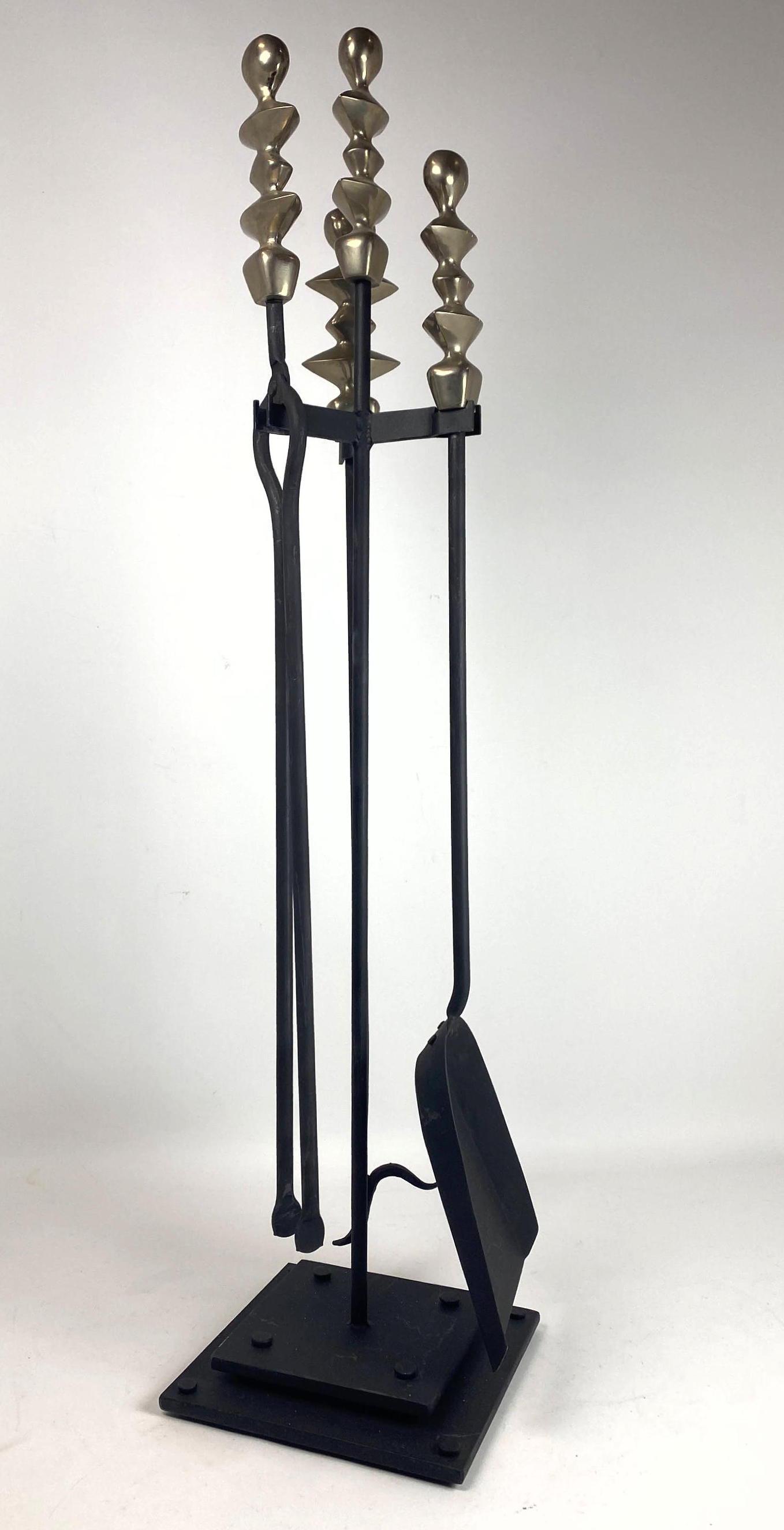 Modernist Sculptural Giacometti style Fireplace Tools. (1 of 11)
