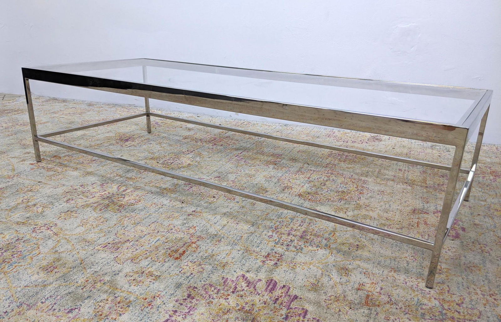 Modernist Chrome & Glass Coffee Cocktail Table (1 of 5)