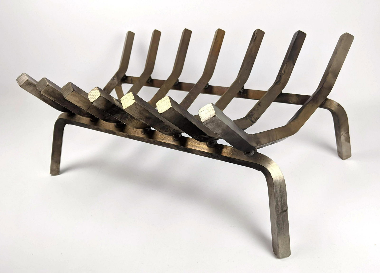 Modernist Metal Log Holder. Fireplace Accessory.: Modernist Metal Log Holder. Fireplace Accessory.-- Dimensions: H: 10 inches: W: 24 inches: D: 17 inches ---