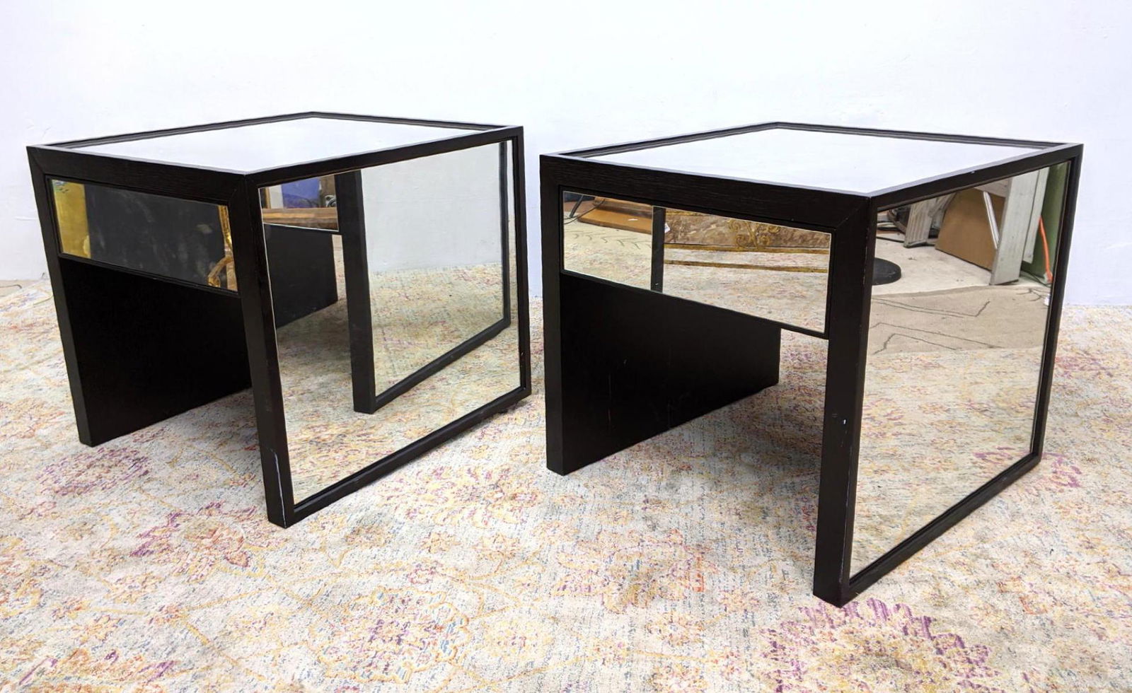 Pair Mitchell Gold Bob Williams Side Tables. Mirrored s (1 of 12)