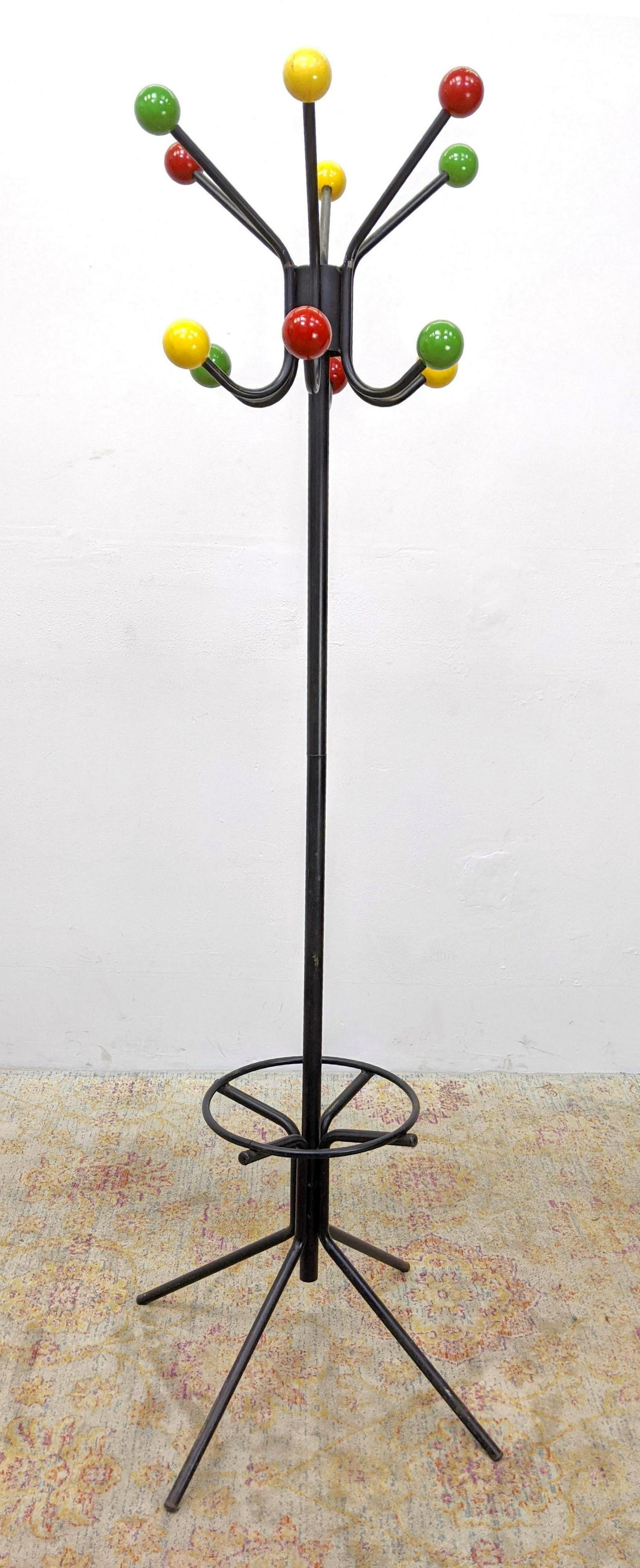 French Style Iron and Wood Coat Rack Stand. (1 of 10)