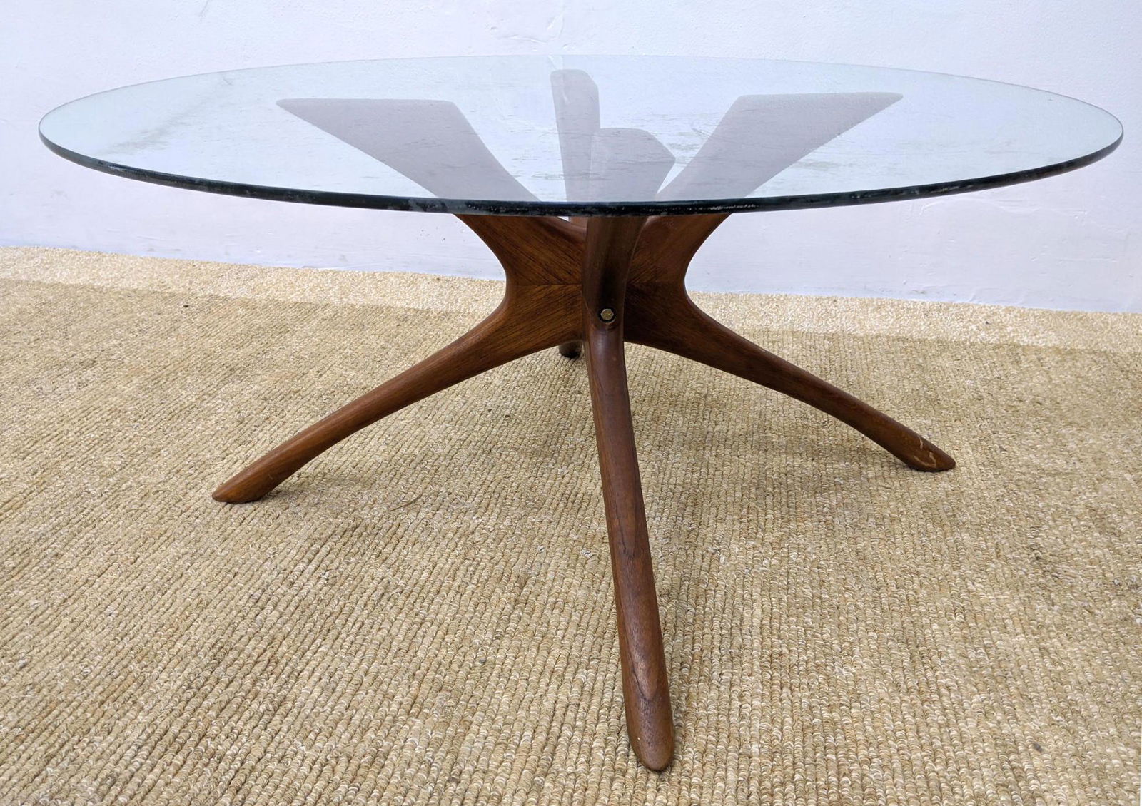 ILLUM WIKKELSO  Wood Base Glass Top Table. (1 of 13)