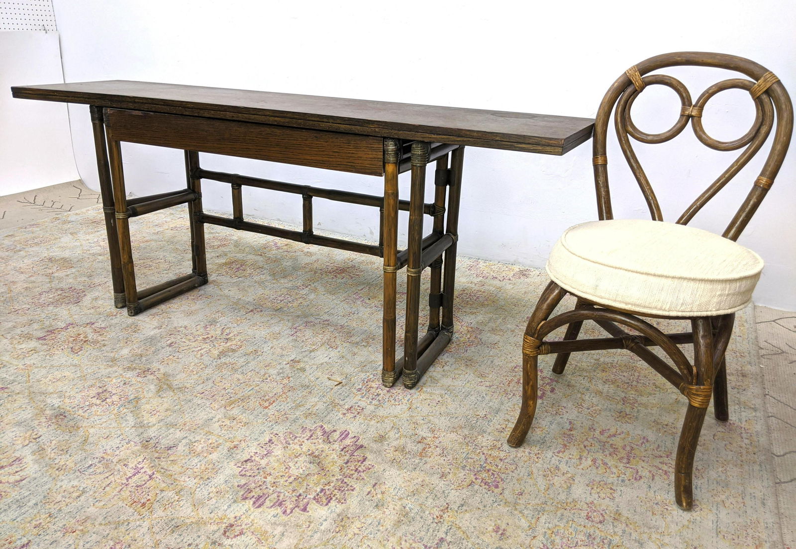 2pc McGUIRE Miami Modern Desk Table and Chair. Dark Sta (1 of 11)