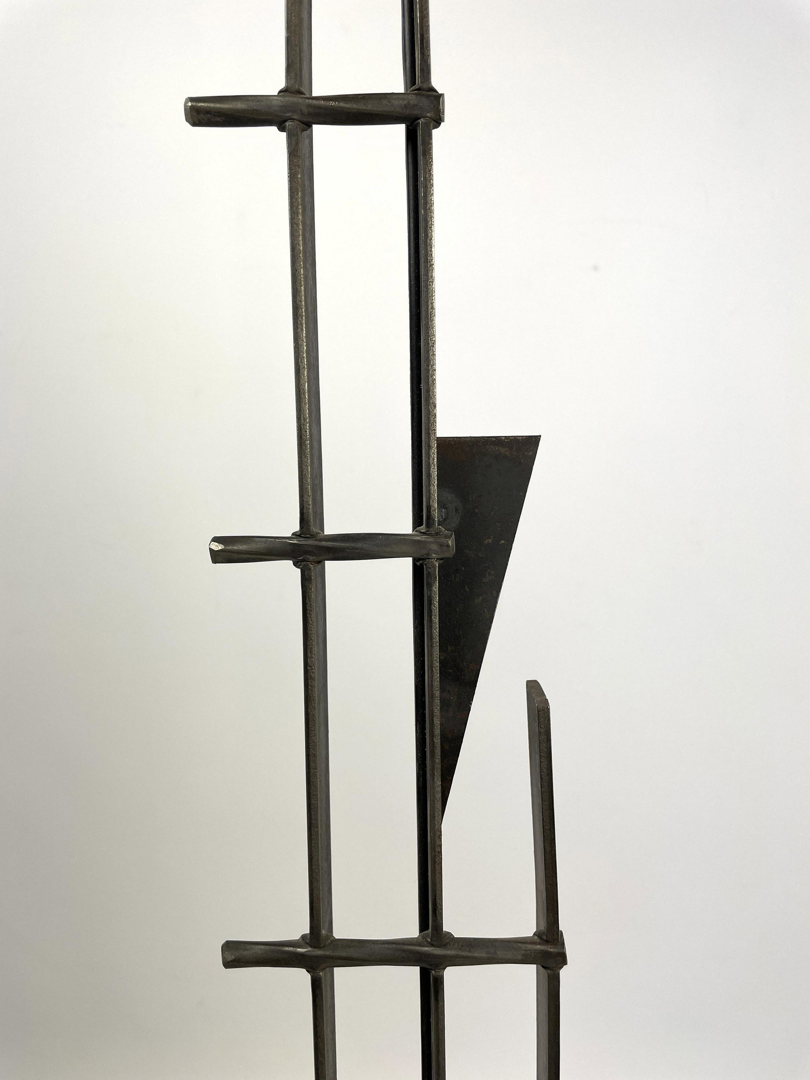 KOVACS Welded Steel Modernist Table Lamp. Label: KOVACS Welded Steel Modernist Table Lamp. Label-- Dimensions: H: 30.5 inches: W: 8 inches: D: 6 inches ---