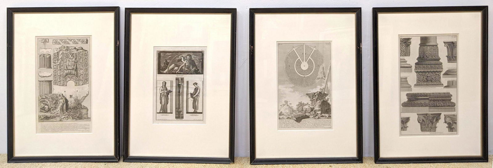 4pc Framed Antique Etchings Figural and Architectural i (1 of 16)