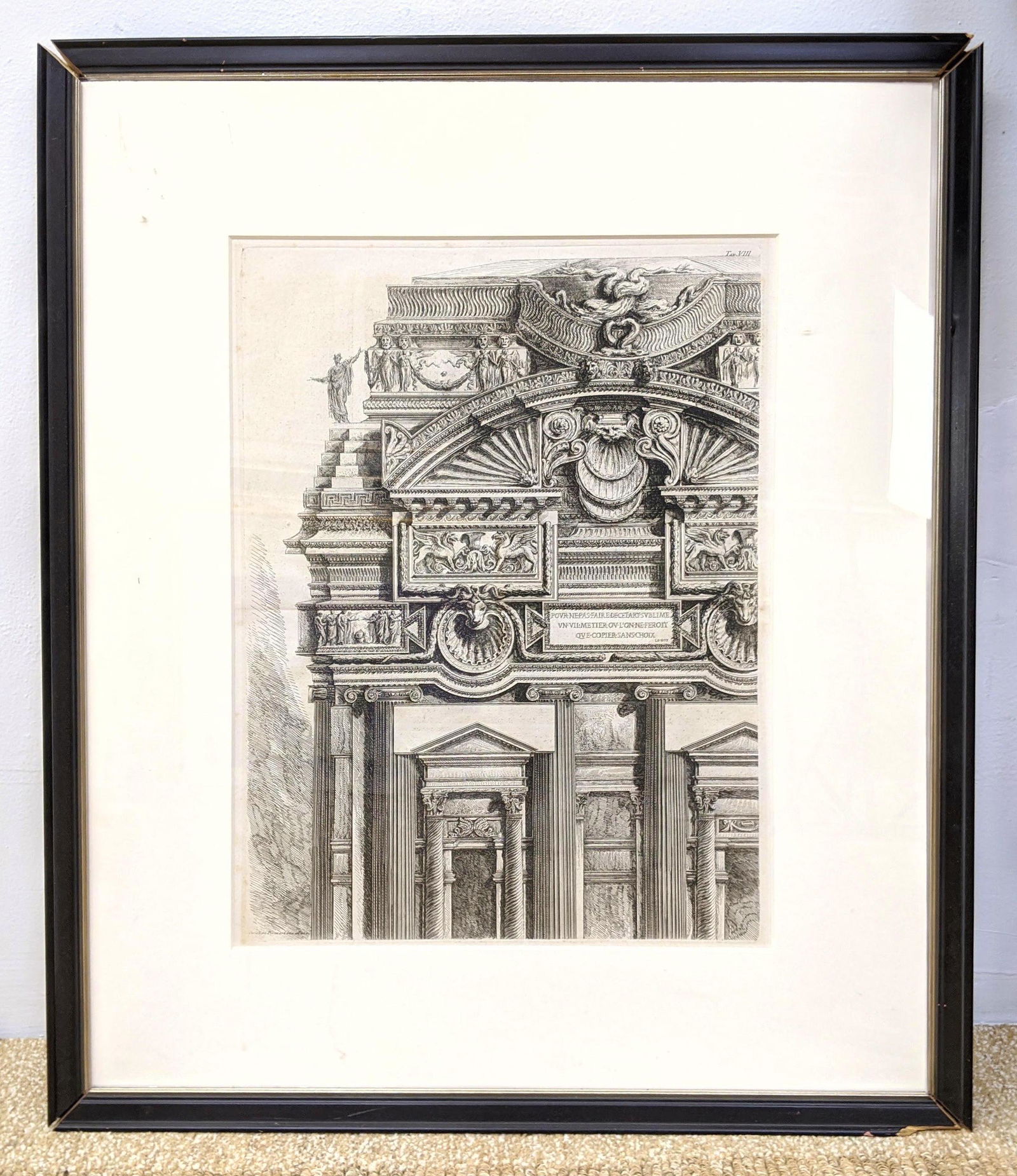 Antique Architectural Etching.  Le Roy Quote. (1 of 11)
