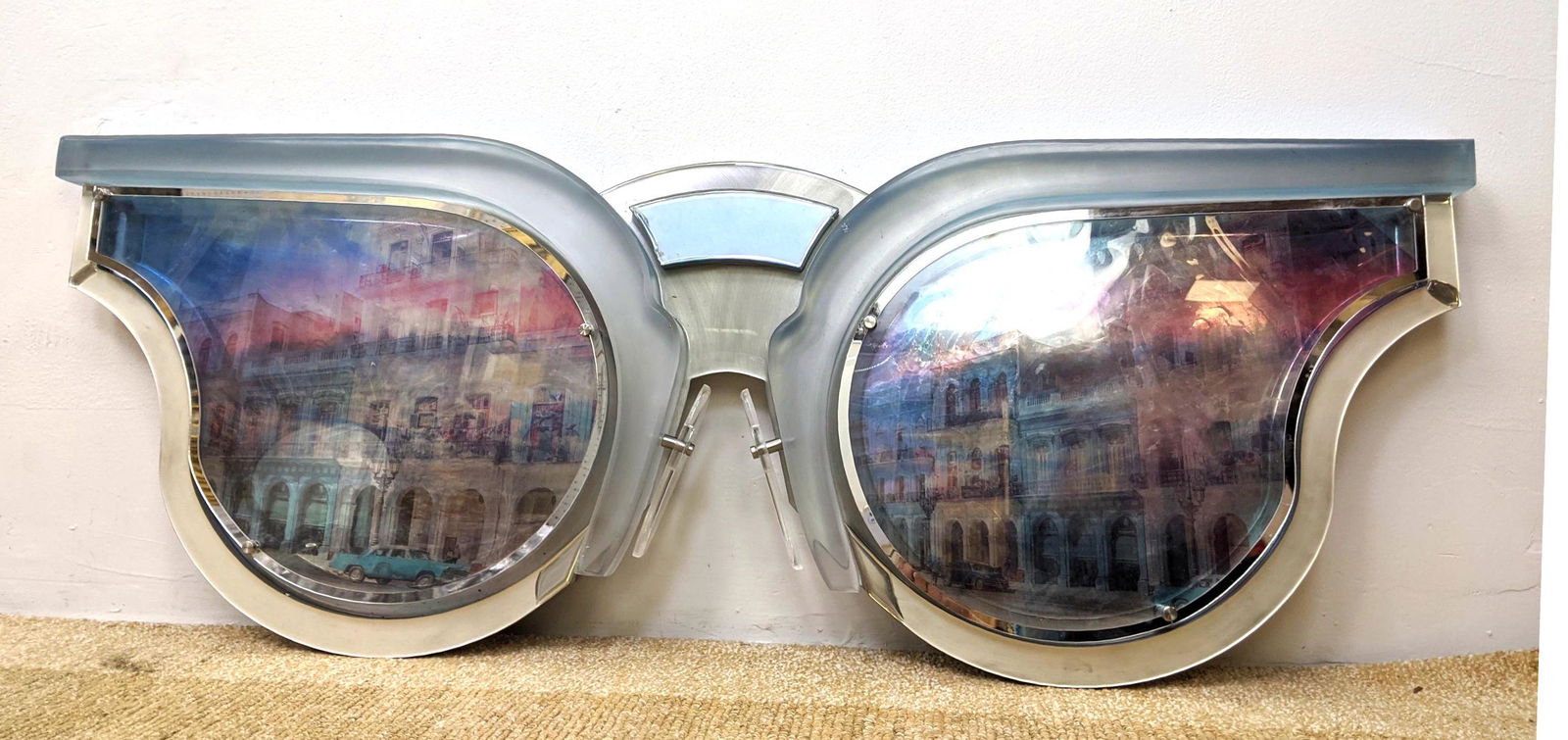 Large Funky Eye Glass Wall Sculpture.  Heavy Acrylic wi (1 of 14)