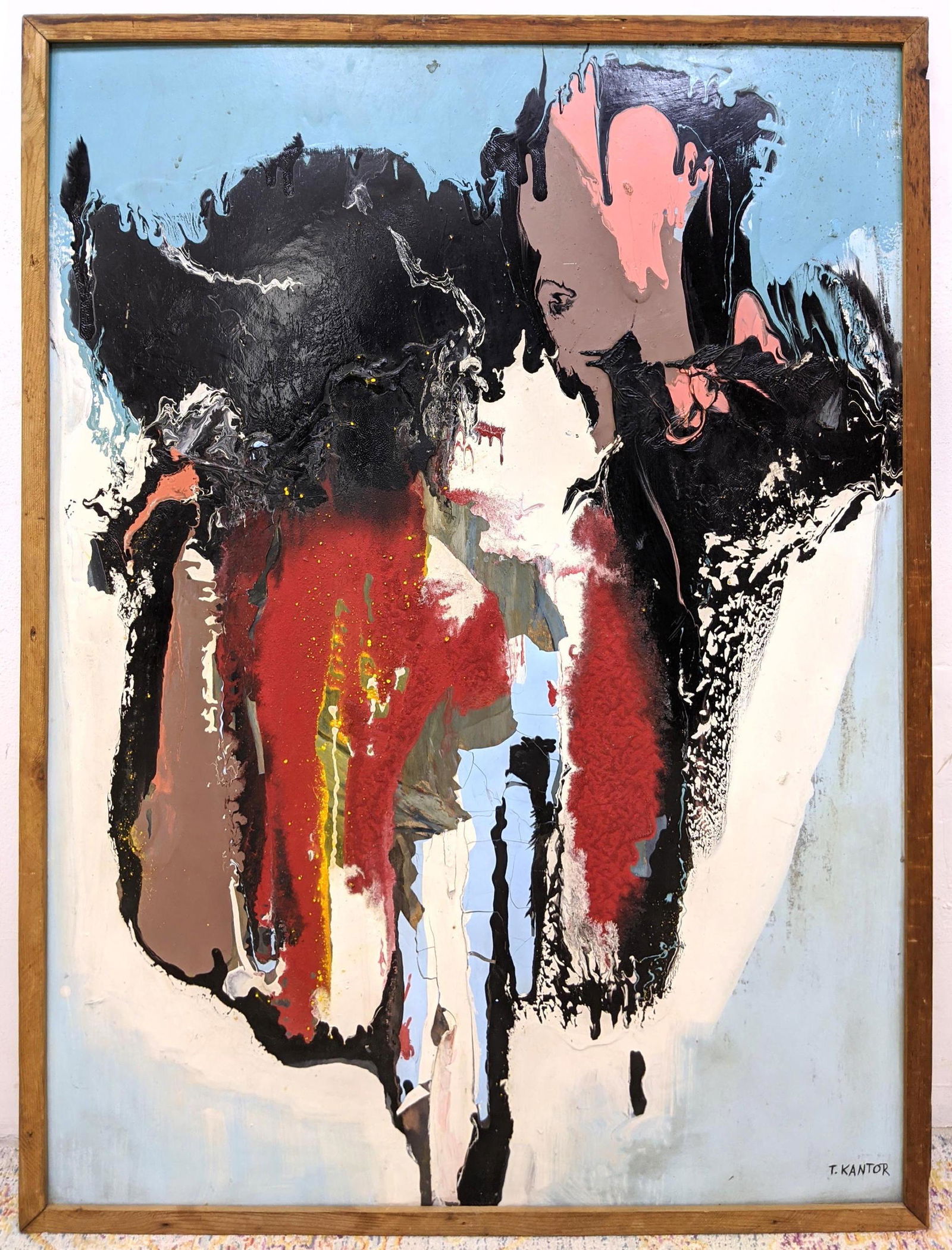 Modernist Abstract drip painting. Painting on masonite. (1 of 7)