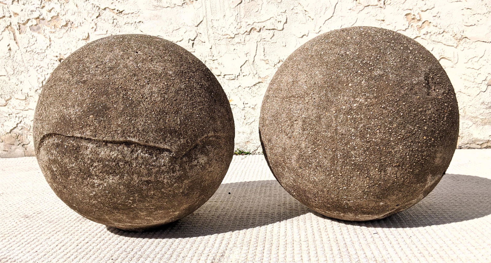 Pair Concrete Garden Ball Sculptures. (1 of 7)