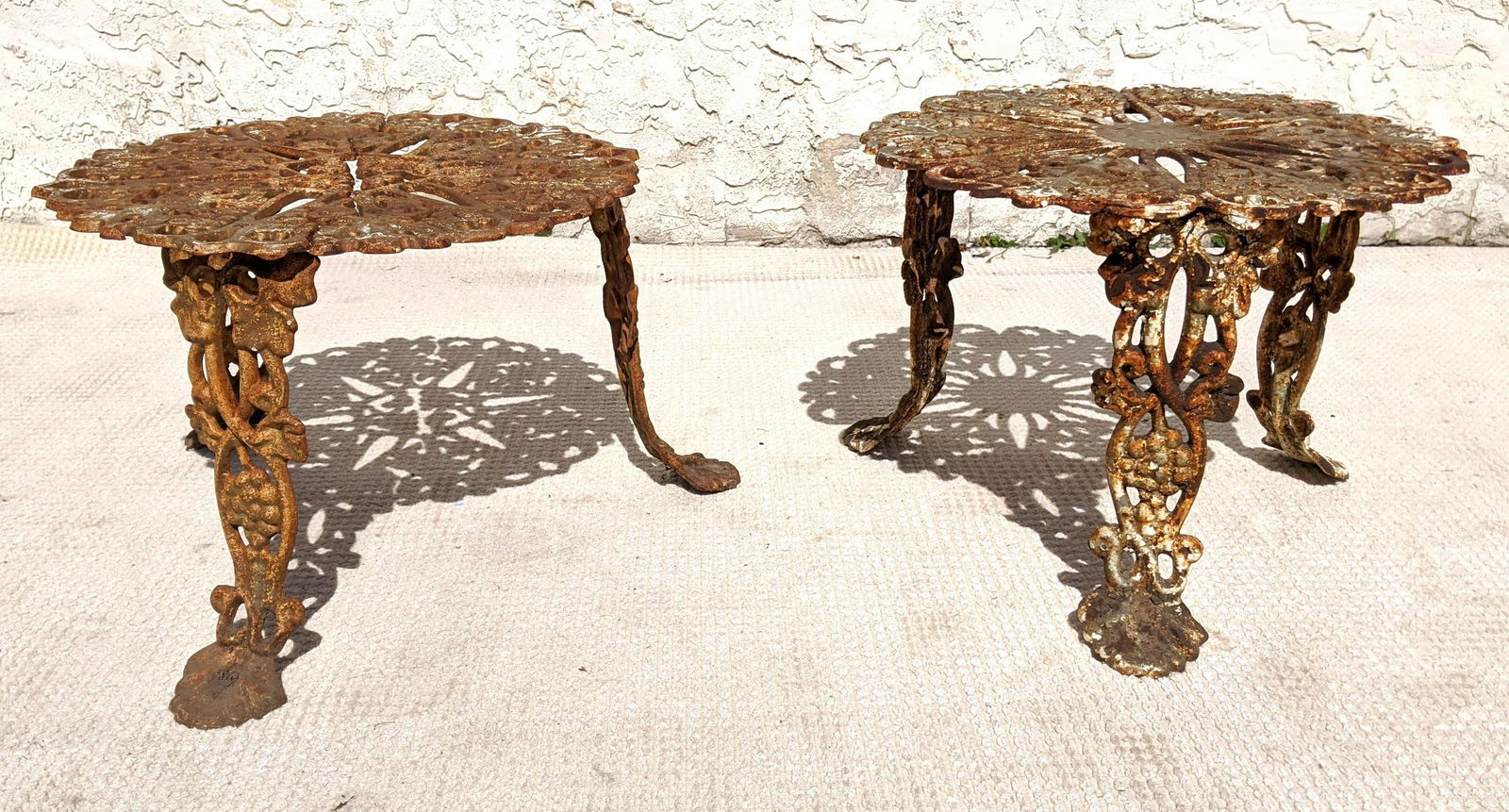 Pair Iron Patio Tables. Grape pattern (1 of 7)