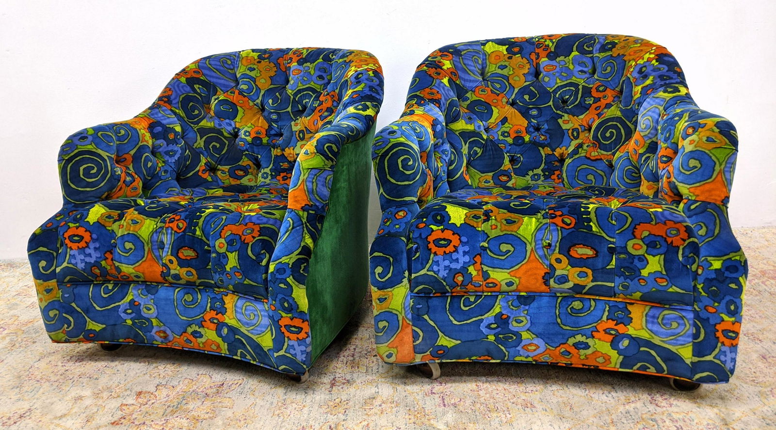 Jack Lenor Larsen Lounge Chairs. Colorful Fabric. (1 of 10)