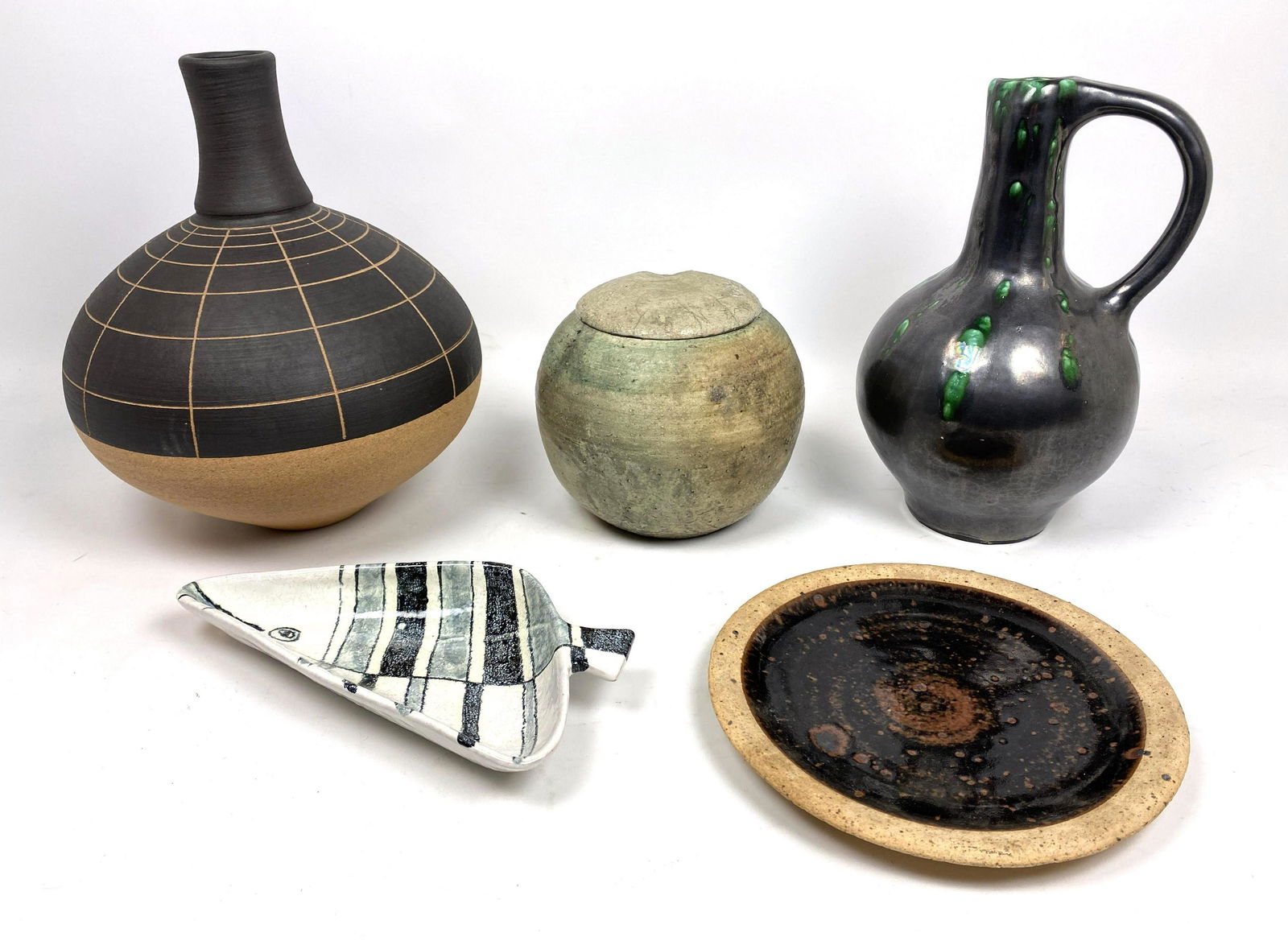 5pc Pottery Lot. French and Italian pottery.  Vases and (1 of 20)