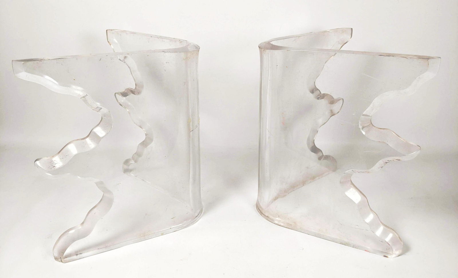 Pr Sculptural Lucite Modernist Table Bases. Coffee Tabl (1 of 10)