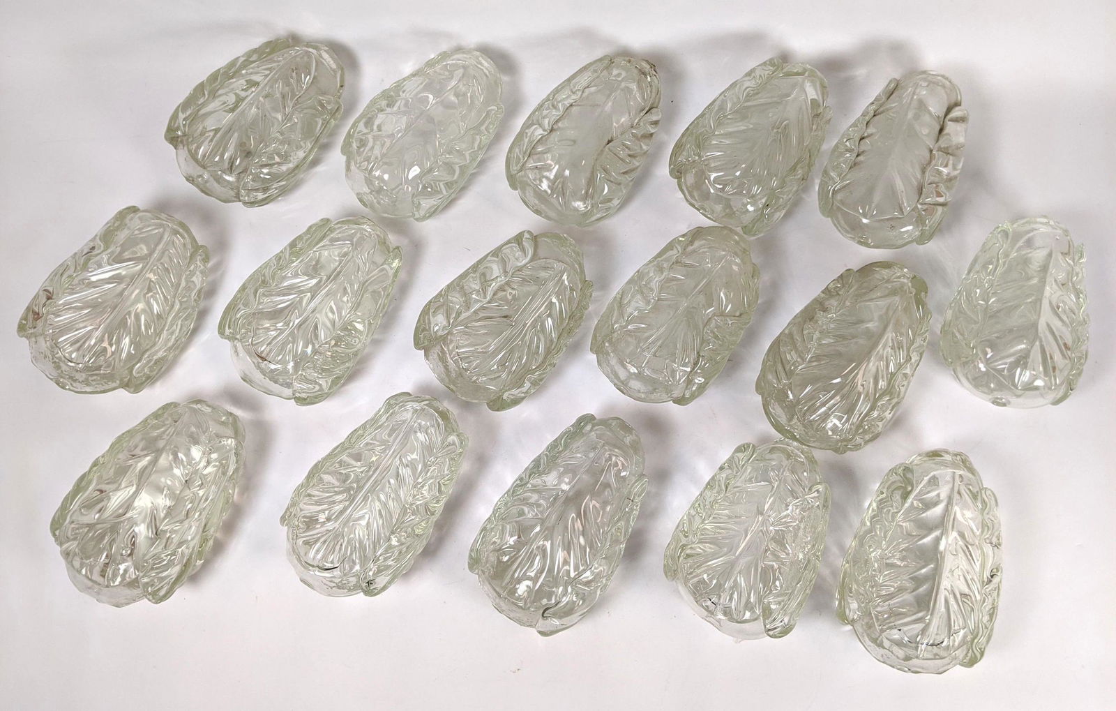 16pcs Art Glass Leaf Form Pendants.  Blown glass. (1 of 14)