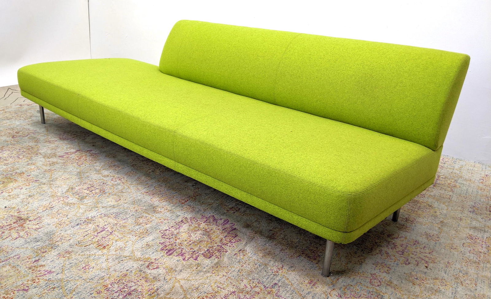 BERNHARDT 96" Mirador Green Modernist Sofa. Bright gree (1 of 13)