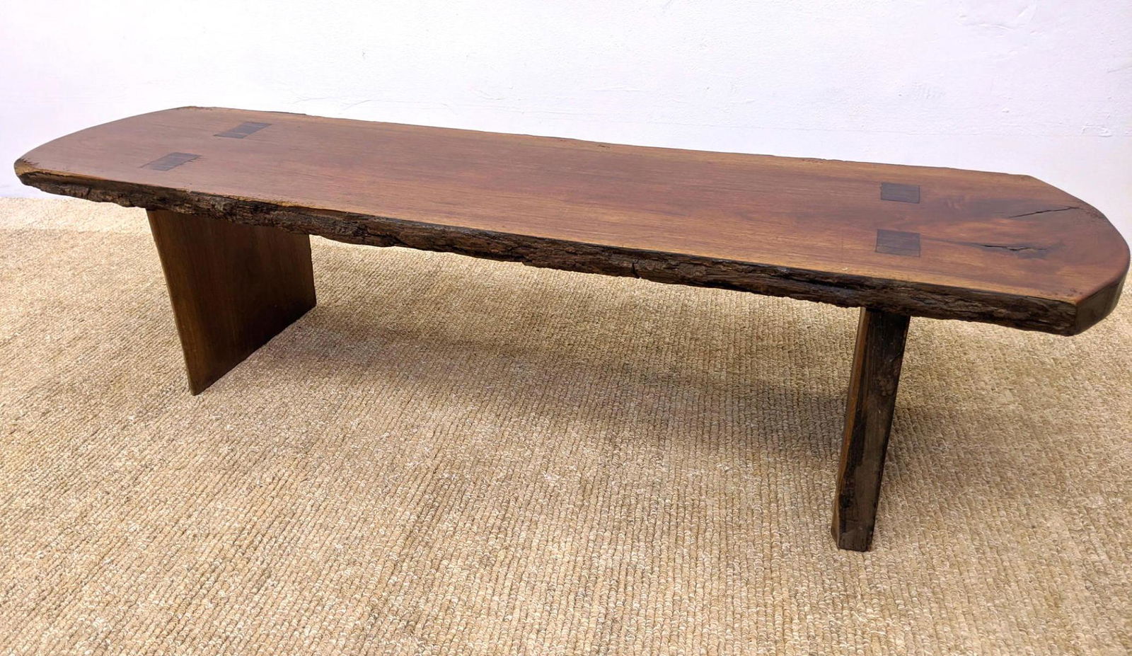 Natural Wood Slab Freeform Edge Bench Table. Beveled Sl (1 of 10)