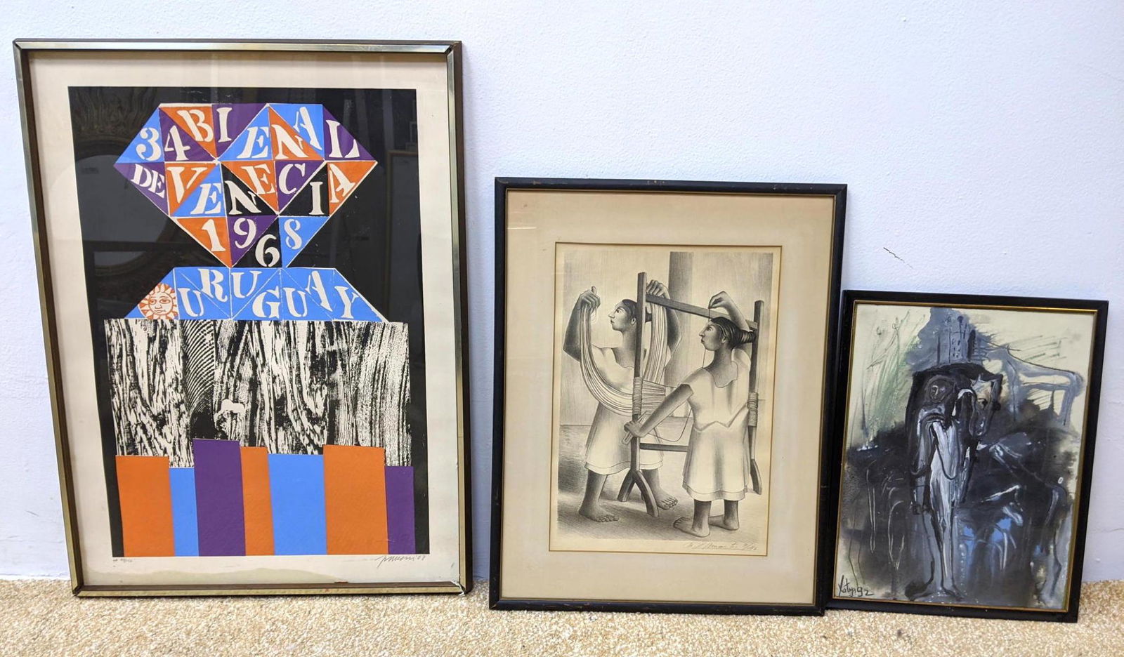 3pc Modern Art Lot. 1). 34 Bienal de Venecia 1968 Urugu (1 of 14)