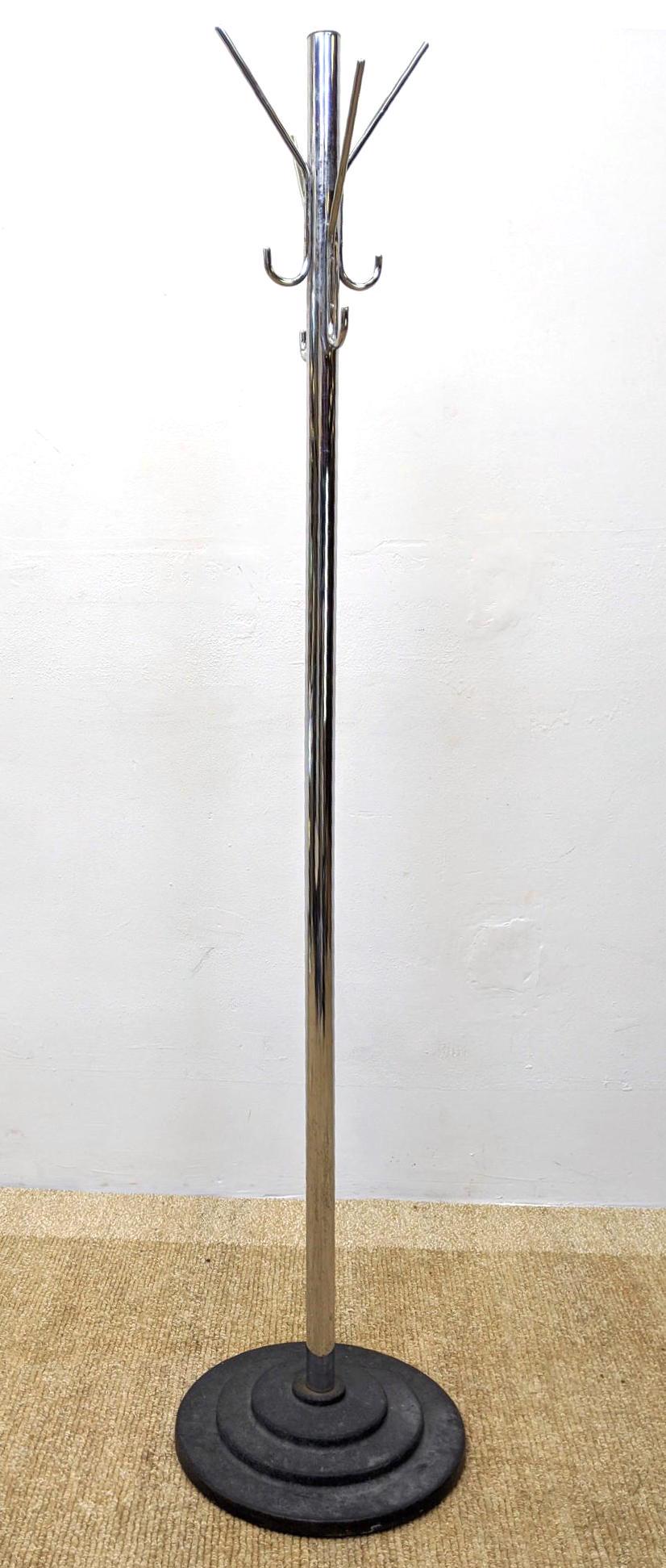 Art Deco Chrome Heavy Iron Base Coat Hat Rack. Floor Mo (1 of 5)