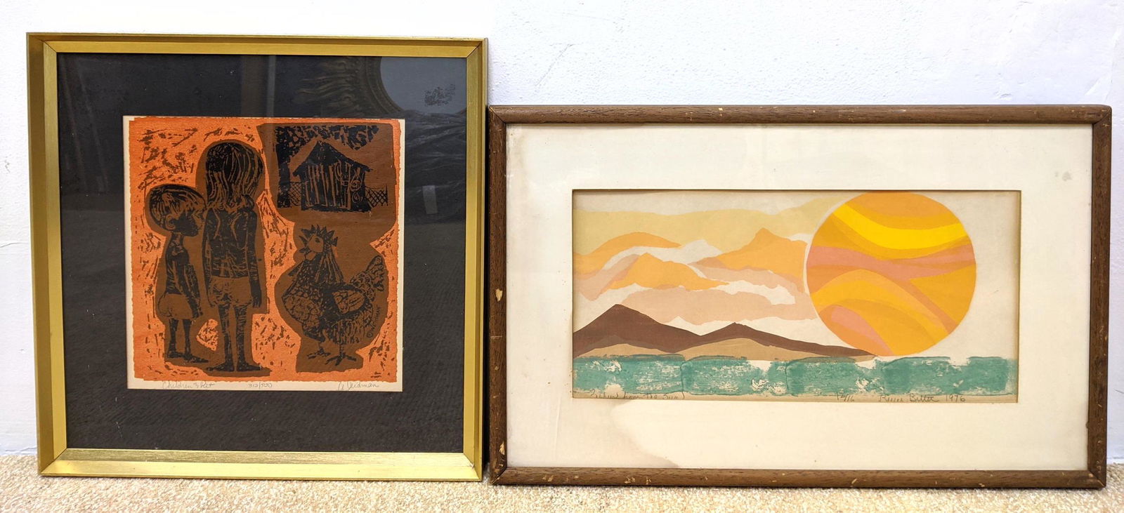 2pcs modern Art BRUCE BITTER Serigraph. U LEIDMAN ? "Ch (1 of 17)