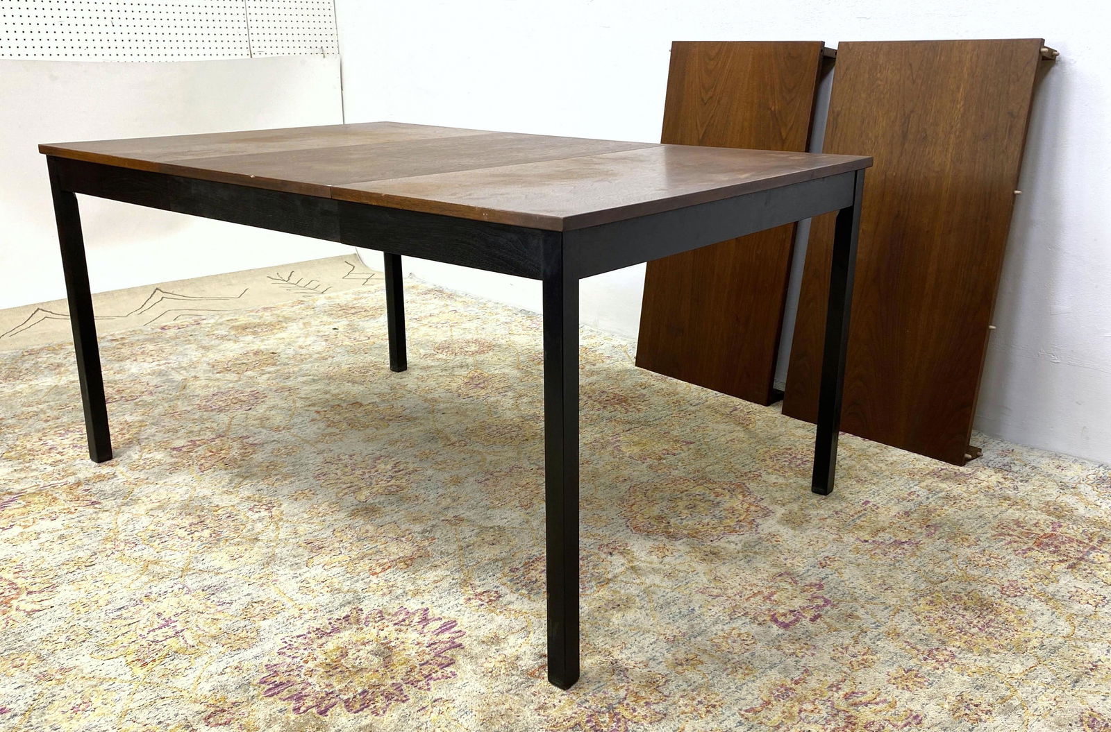 MILO BAUGHMAN Dining Table. Natural top and black finis (1 of 8)