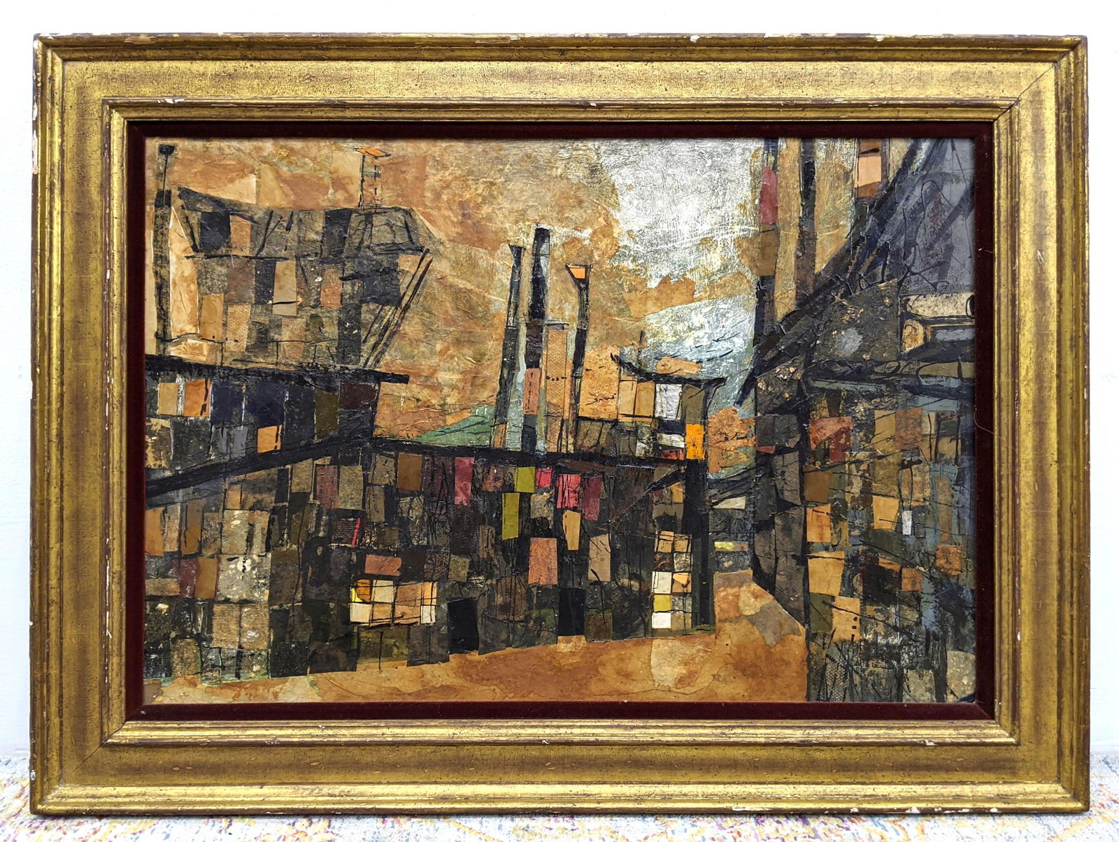 Mixed Medium Painted Collage Abstract Painting. Colored (1 of 10)