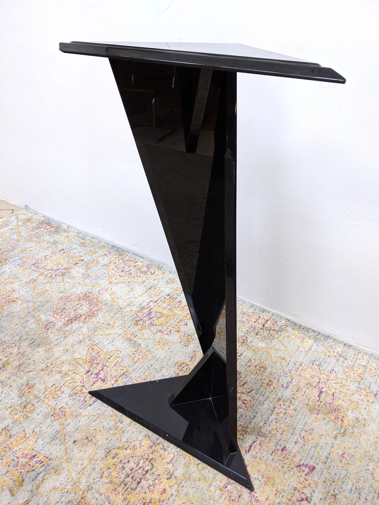 Origami Style Angular Pedestal.  Black Acrylic. (1 of 8)