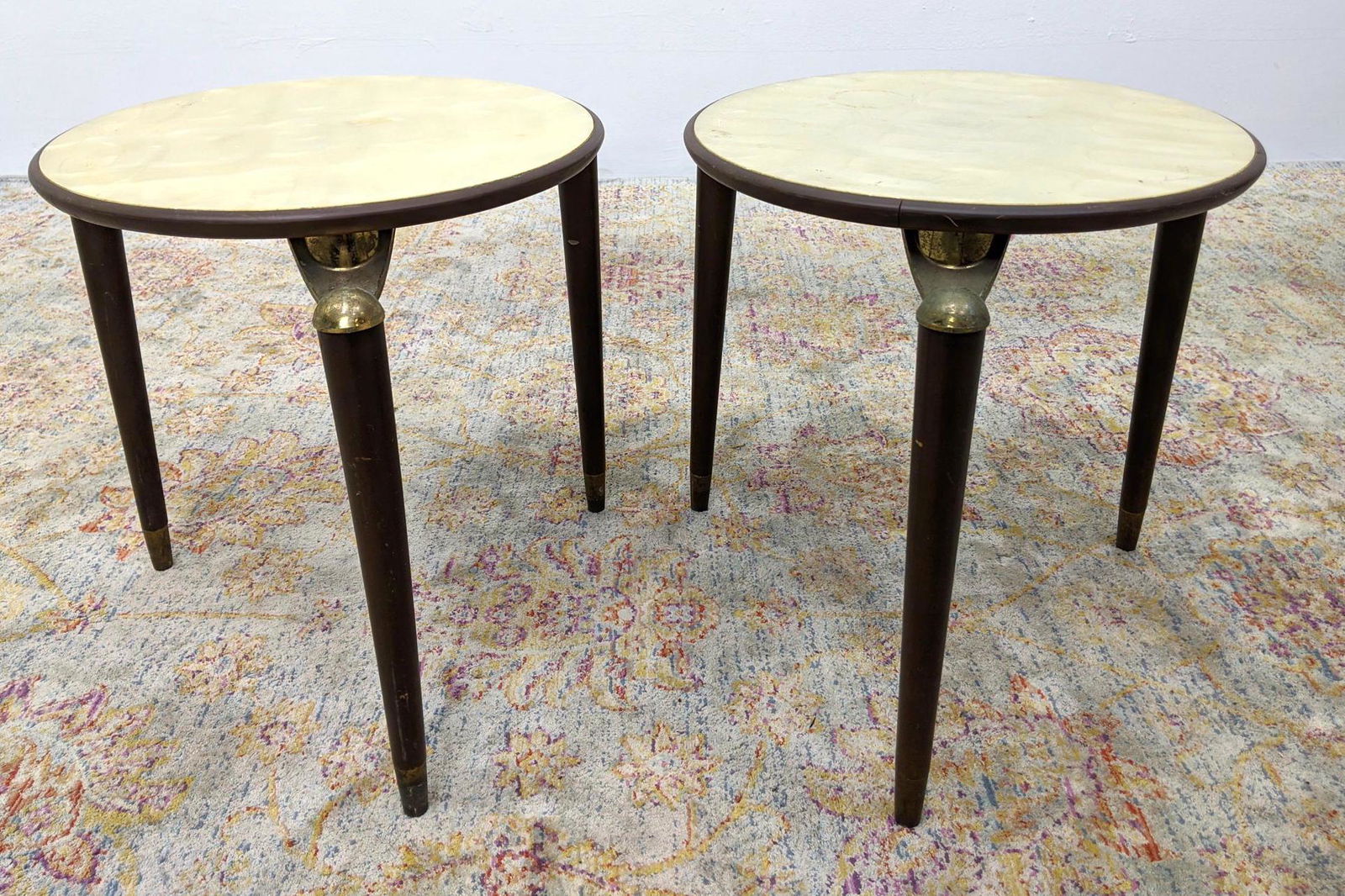 Pr Modernist Stacking Side End Tables. Molded acrylic t (1 of 12)