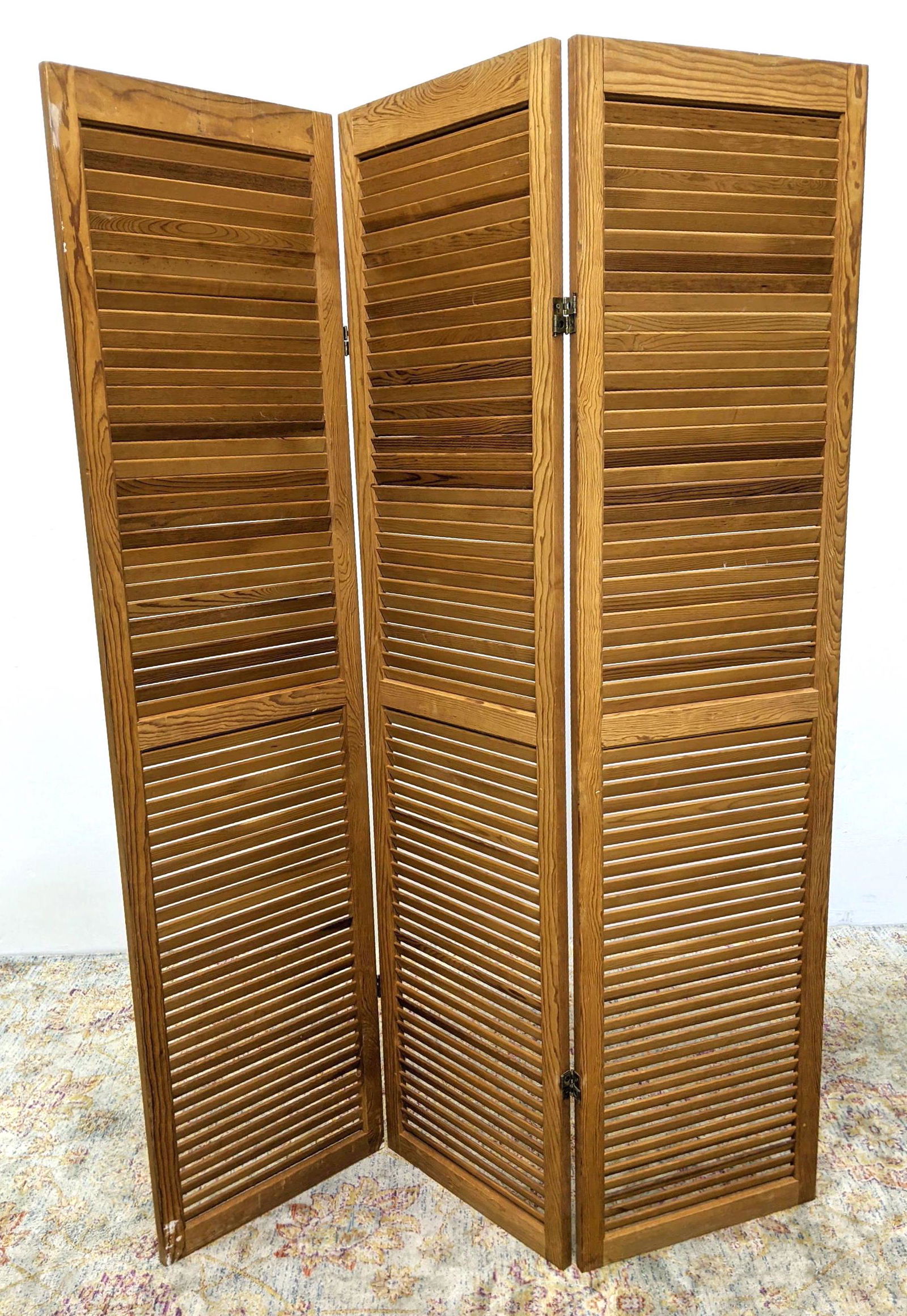 Three Shutter Folding screen. Louvered room divider (1 of 9)