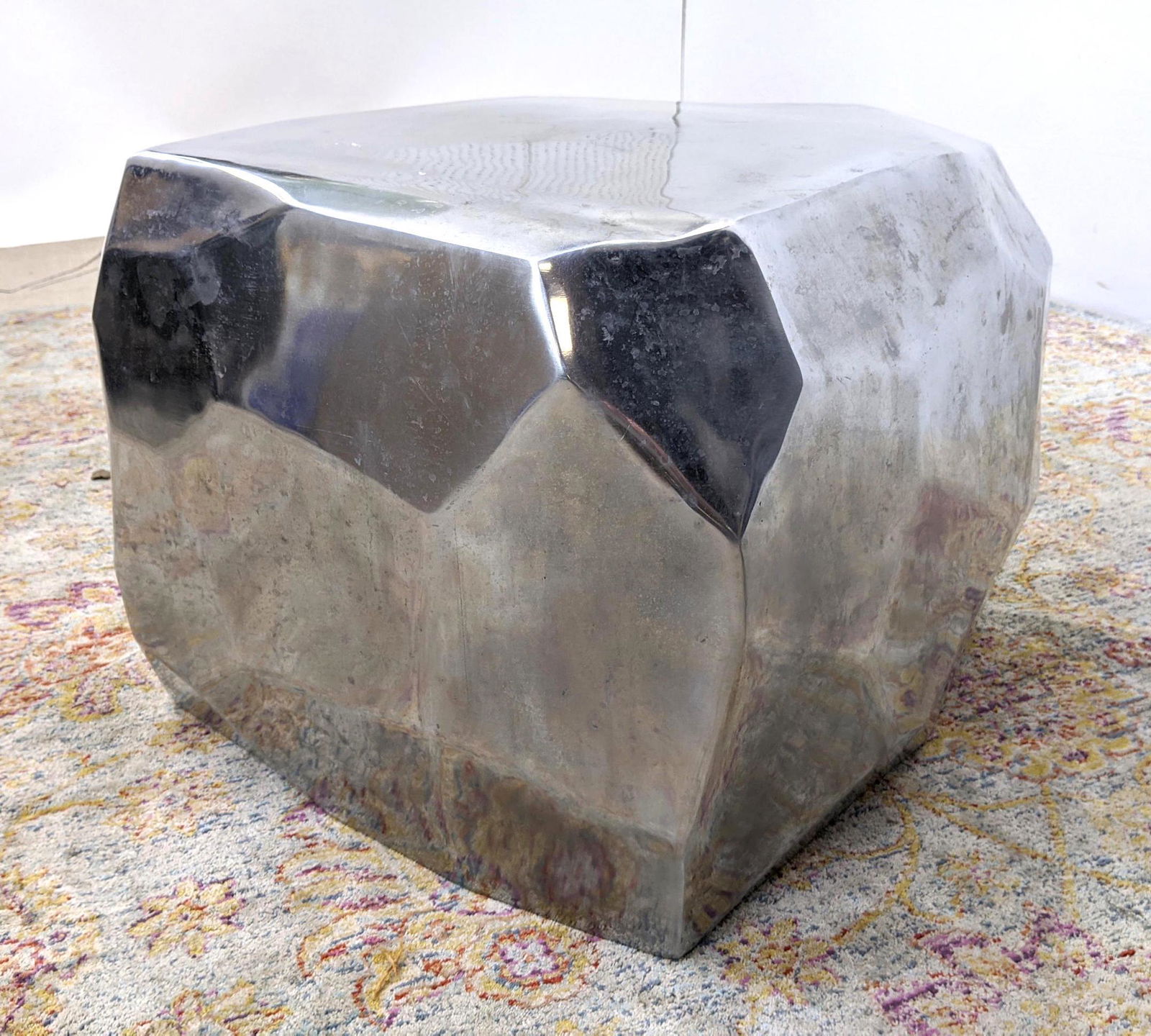Hollow Aluminum Rock form Side Table Seat Stool. Facete (1 of 12)
